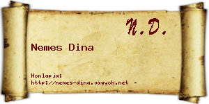 Nemes Dina névjegykártya